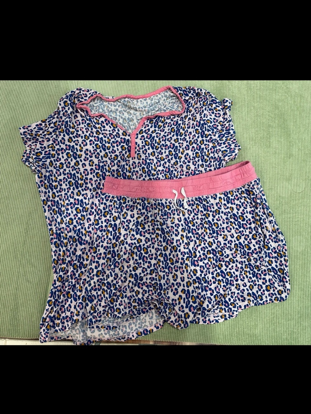 Little Sleepies Leopard-Print Pajama Set with Pink Trim